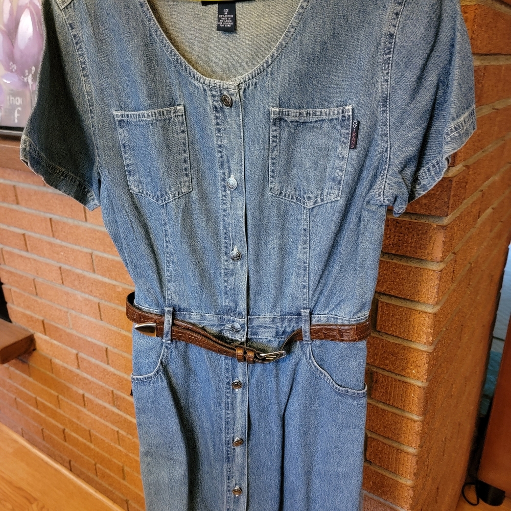 Gloria Vanderbilt vintage 90s denim jumpsuit/skort